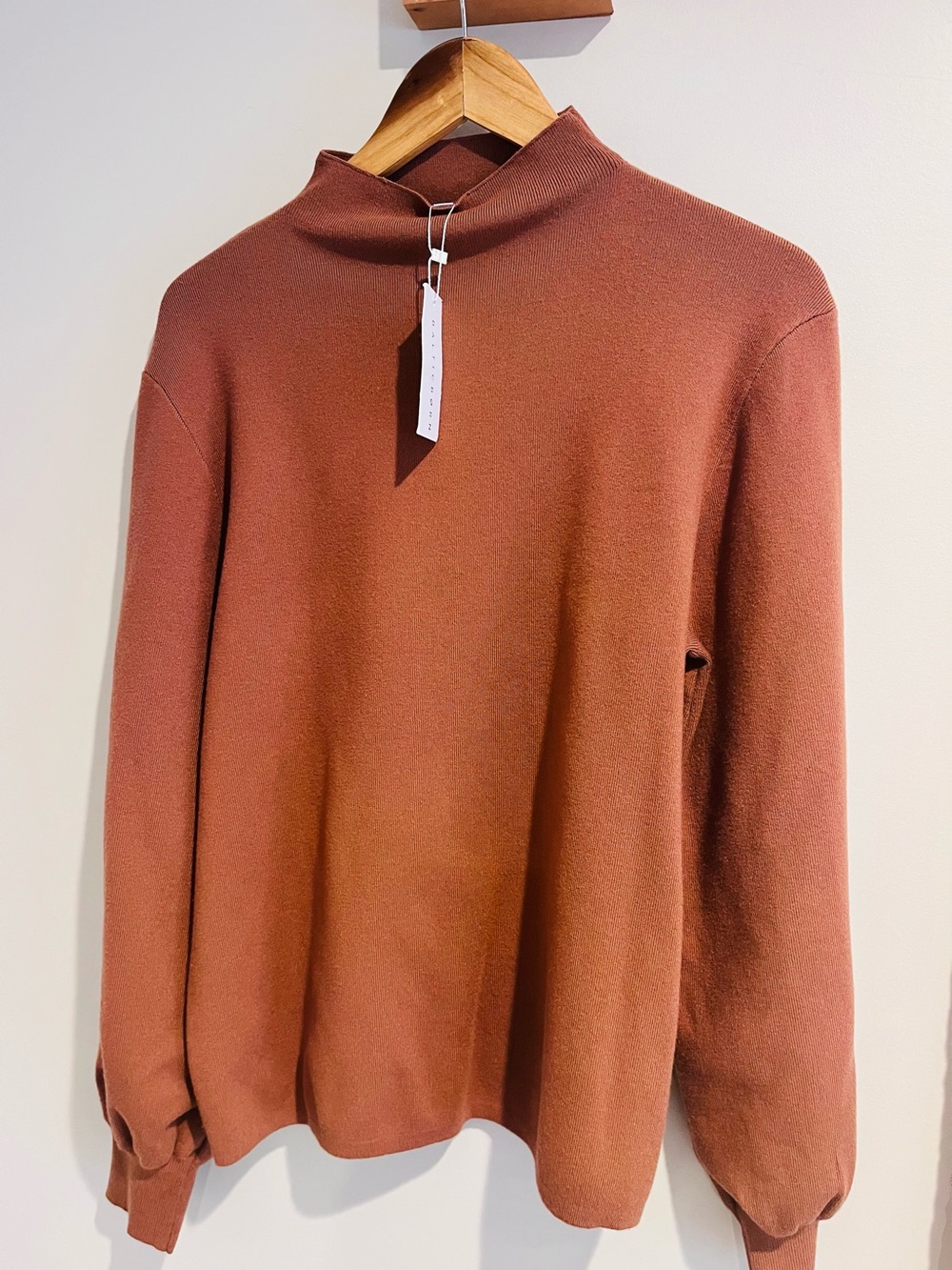 New Baltic Born Sweater Mock Turtleneck XL Sutton Rust Copper Thin NWT Fall